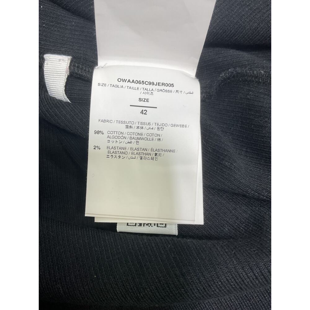 Off-White 'Basic' Black Cotton Ribbed Tee Size 42 - image 5